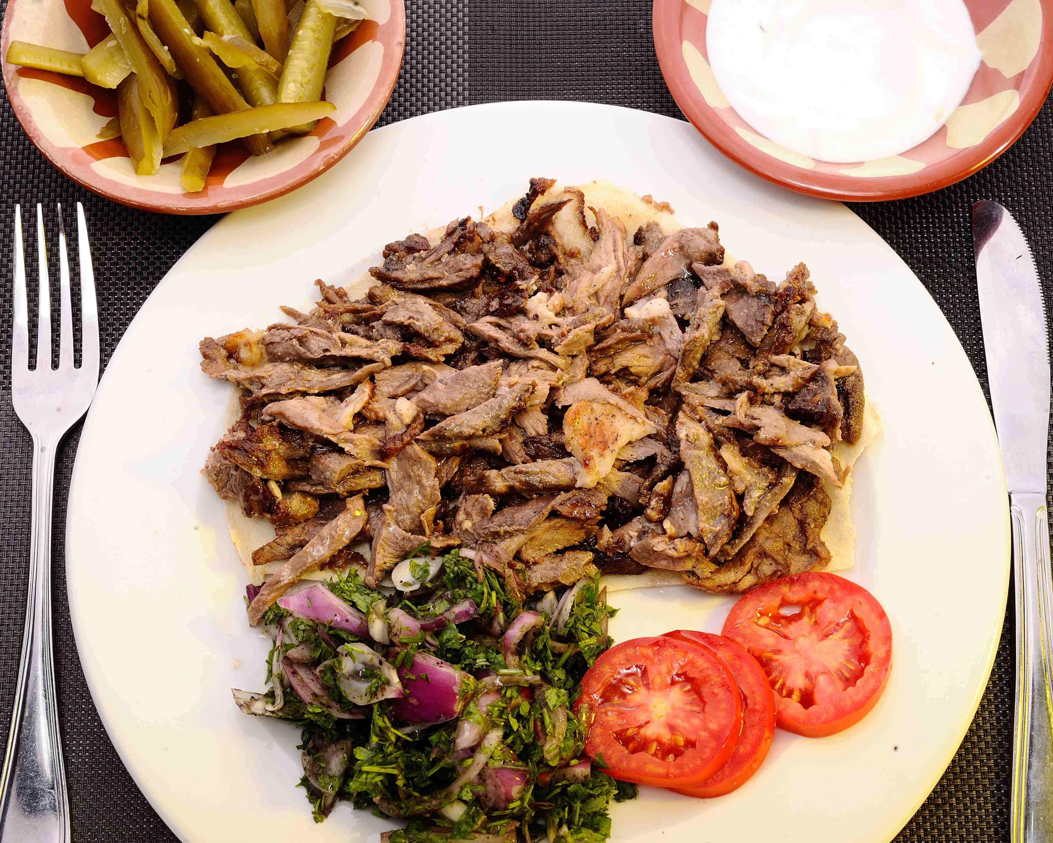 Lamb Shawarma - Platter - Lebanese Restaurant - Mashawis